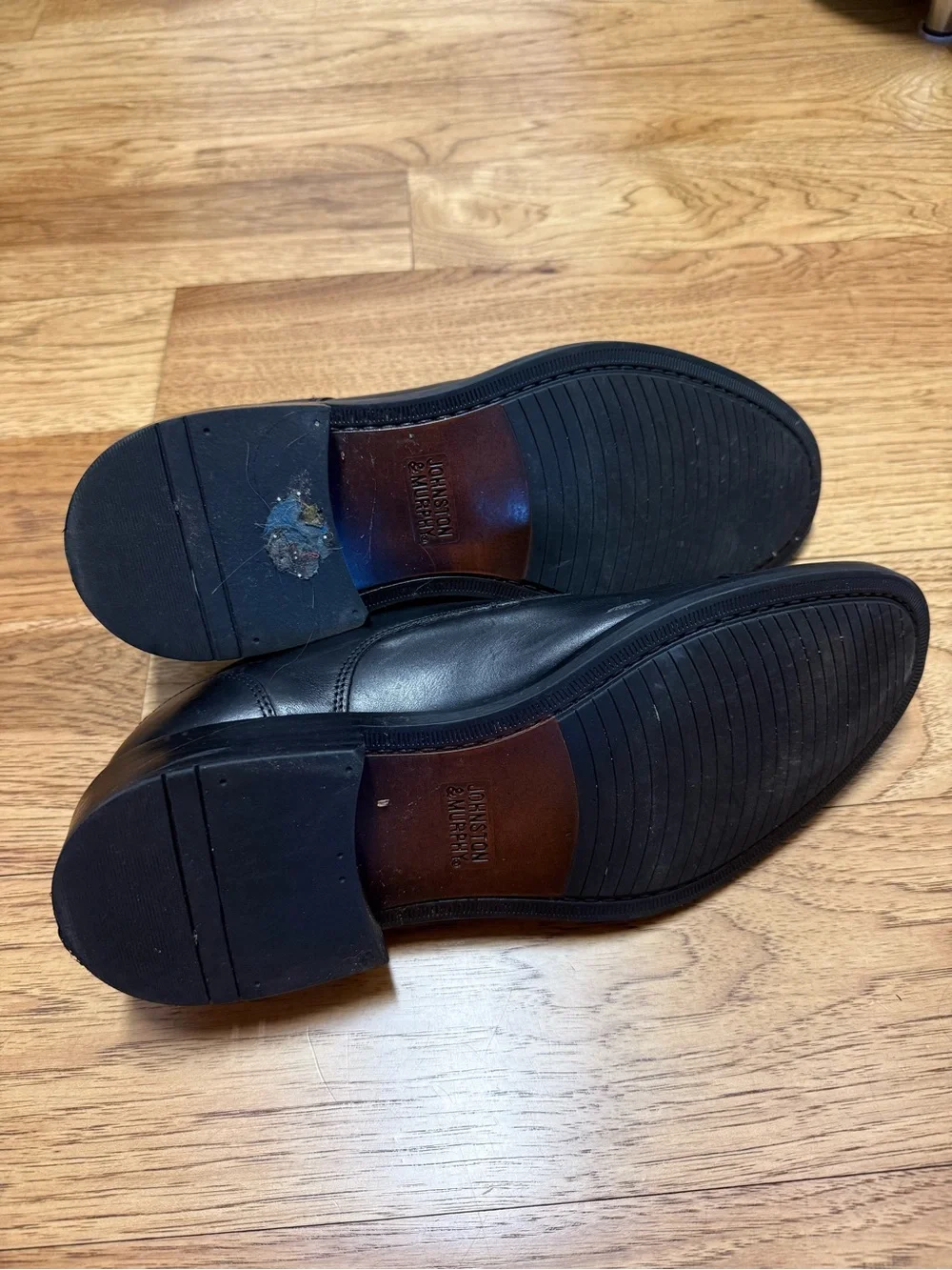 Johnston & Murphy Classic Black Cap-Toe Men's Dress Shoes